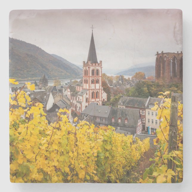 Elevated Town View | Germany Stone Coaster (Front)