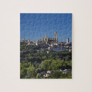 Elevated town view with the Segovia Cathedral Jigsaw Puzzle