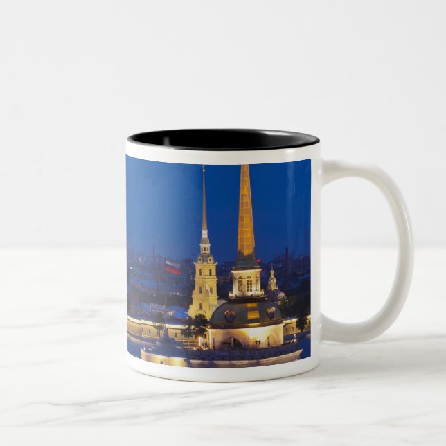 Elevated view of the Television Tower Two-Tone Coffee Mug (Right)