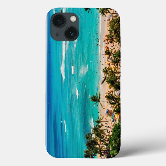Elevated View Of Waikiki Beach Scene, Honolulu 2 Case-Mate iPhone Case (Back)