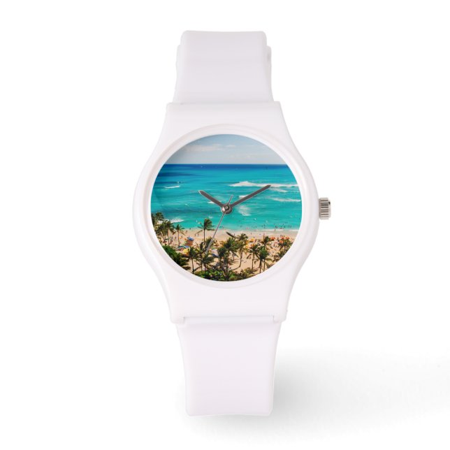 Elevated View Of Waikiki Beach Scene, Honolulu 2 Watch (Front)