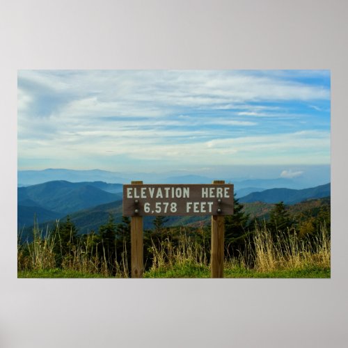 Elevation at Mount Mitchell Poster