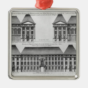 Elevation of the Hopital des Enfants Trouves Metal Ornament