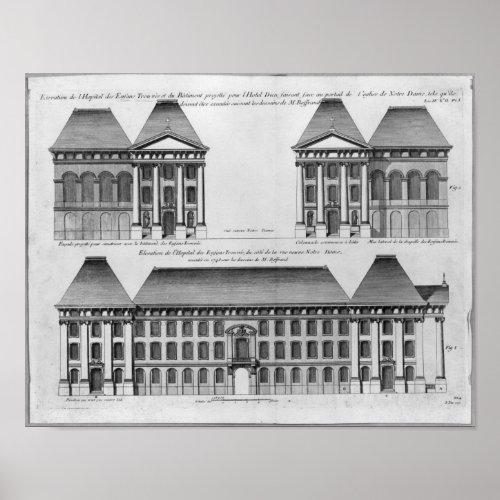 Elevation of the Hopital des Enfants Trouves Poster