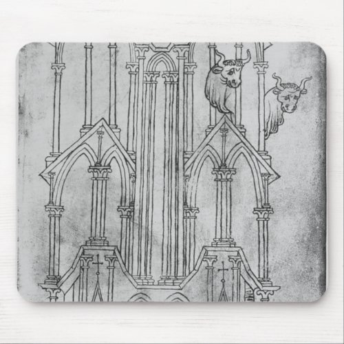 Elevation of the tower of Laon Cathedral Mouse Pad