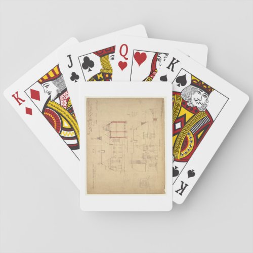 Elevations for The Red House Bexley Heath pen an Playing Cards