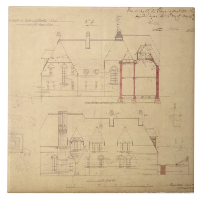 Elevations for The Red House, Bexley Heath (pen an Tile (Front)