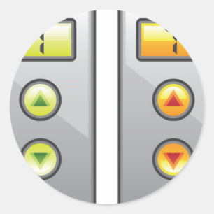 Elevator Buttons Classic Round Sticker