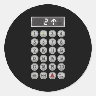 Elevator Buttons Elevator Classic Round Sticker