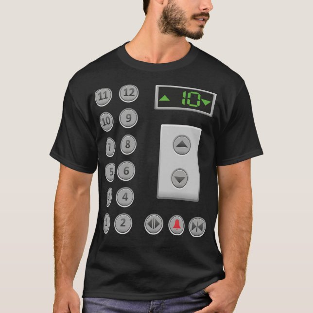 Elevator Buttons Funny Elevator T-Shirt (Front)