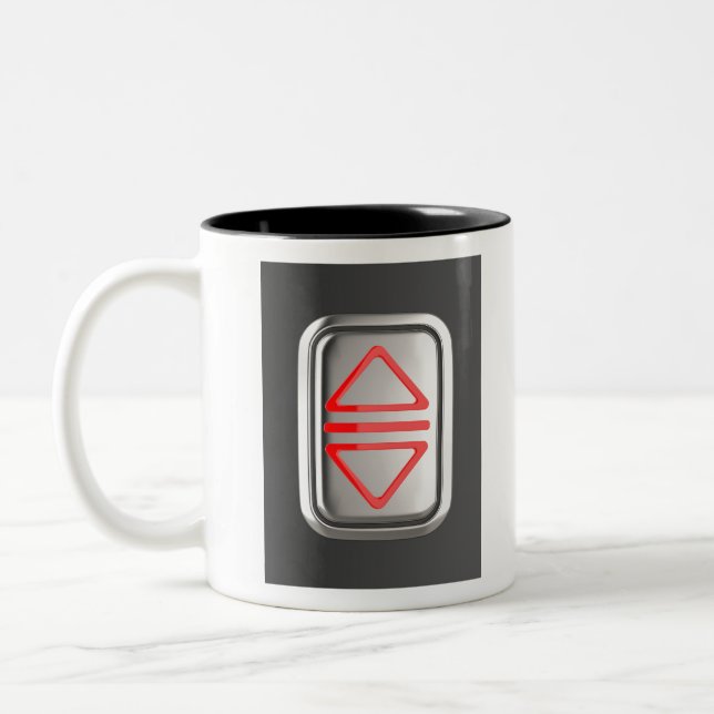 Elevator call button Two-Tone coffee mug (Left)