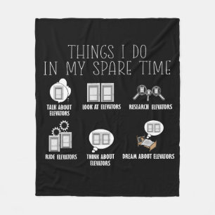 Elevator Constructor Elevator Mechanic Elevator  Fleece Blanket