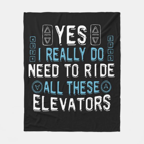 Elevator Engineer Mechanic Constructor Elevator Fleece Blanket