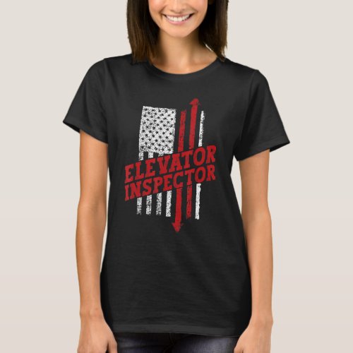 Elevator Inspector Technician US American Flag Dis T_Shirt
