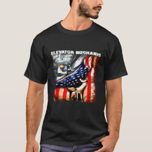 Elevator Mechanic American Flag T-Shirt