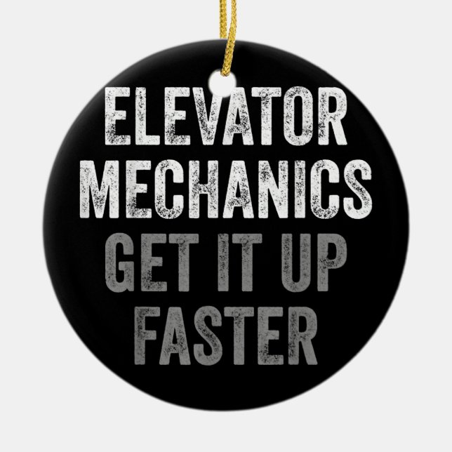 Elevator Mechanic  Ceramic Ornament (Front)