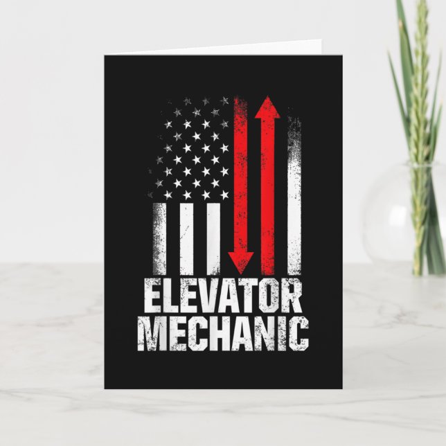 Elevator Mechanic Engineer Funny Elevators Lovers Card (Front)