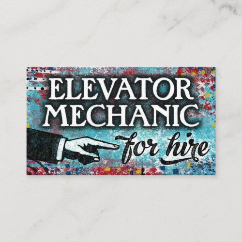 Elevator Mechanic For Hire Business Cards _ Blue