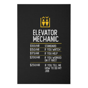 elevator mechanic funny gift present idea faux canvas print