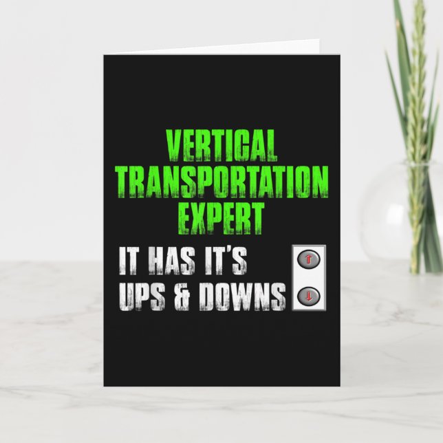 Elevator Mechanic Funny Repair Elevator Card (Front)