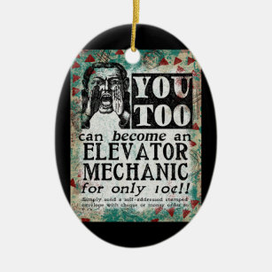 Elevator Mechanic - Funny Vintage Retro Ceramic Ornament