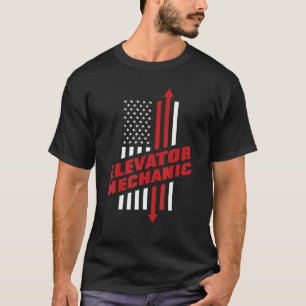 Elevator Mechanic Inspector America USA Elevator L T-Shirt