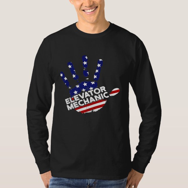 Elevator Mechanic Maintenance Life Inspiring Techn T-Shirt (Front)