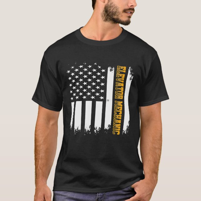 Elevator Mechanic Maintenance Life Training Techni T-Shirt (Front)