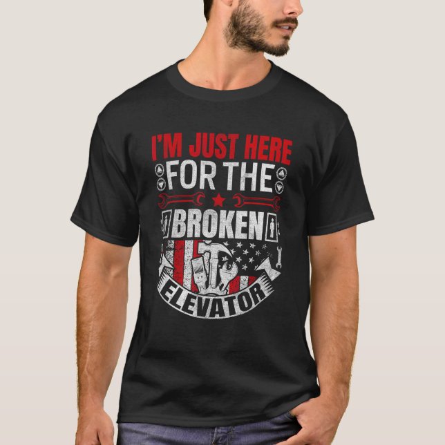 Elevator Mechanic Maintenance Rate Technician T-Shirt (Front)