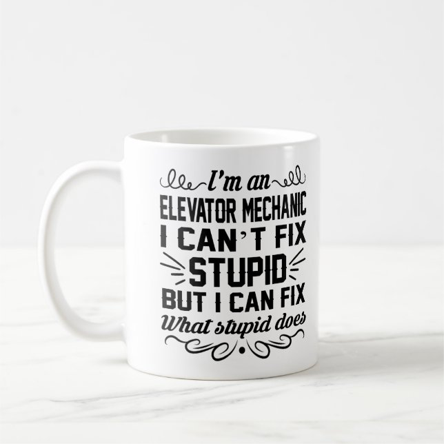 Elevator Mechanic Mug Coffee Tea Cup Funny Gifts (Left)