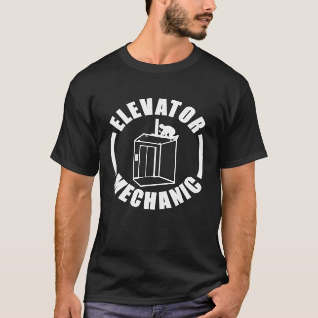 Elevator Mechanic Service Maintenance T-Shirt (Front)