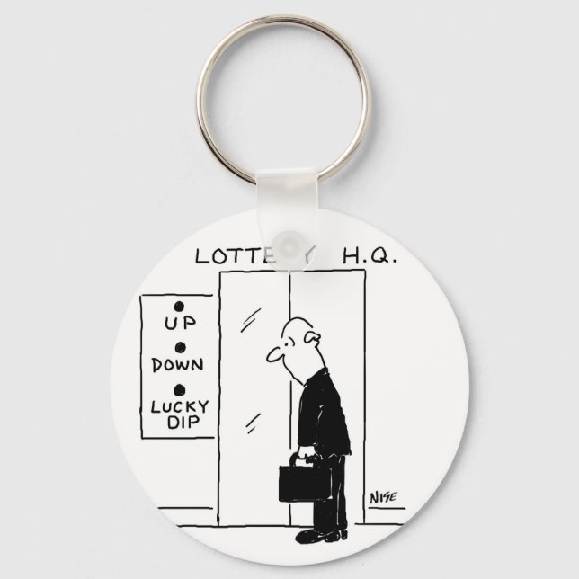 Elevator or Lift in a Lottery Headquarters Cartoon Keychain (Front)