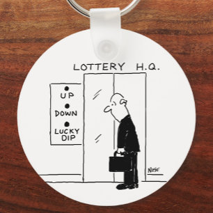 Elevator or Lift in a Lottery Headquarters Cartoon Keychain