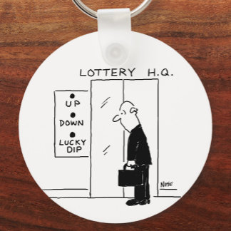 Elevator or Lift in a Lottery Headquarters Cartoon Keychain