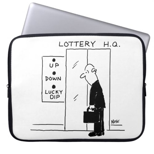 Elevator or Lift in a Lottery Headquarters Cartoon Laptop Sleeve