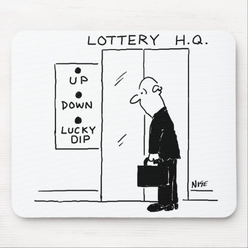 Elevator or Lift in a Lottery Headquarters Cartoon Mouse Pad