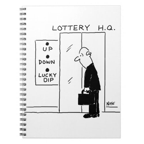 Elevator or Lift in a Lottery Headquarters Cartoon Notebook