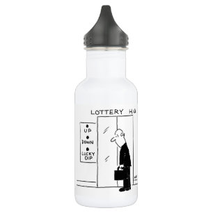 Elevator or Lift in a Lottery Headquarters Cartoon Stainless Steel Water Bottle