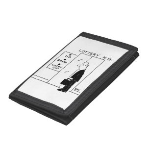 Elevator or Lift in a Lottery Headquarters Cartoon Tri-fold Wallet
