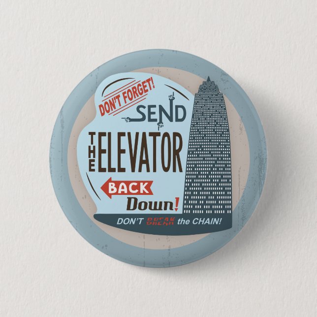 Elevator Pinback Button (Front)