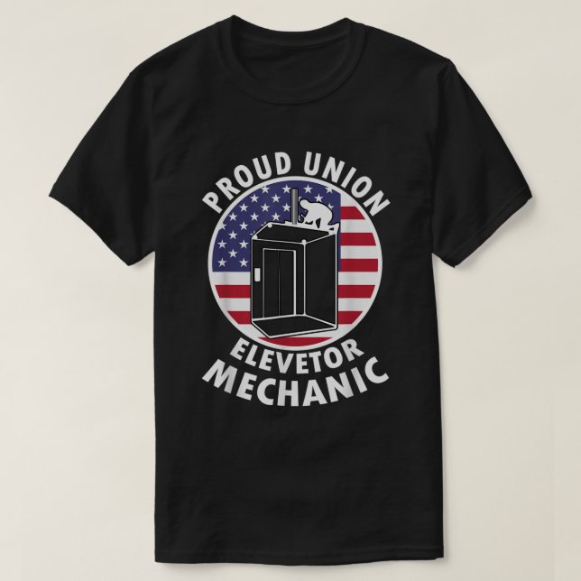 Elevator Union Tshirt for Labor Mechanic (Design Front)