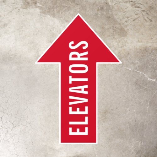 Elevators Directional Arrow Red Floor Decals