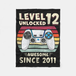 Eleven 11yr Bday Boy Funny Gamer 11th 11 Year Old Fleece Blanket