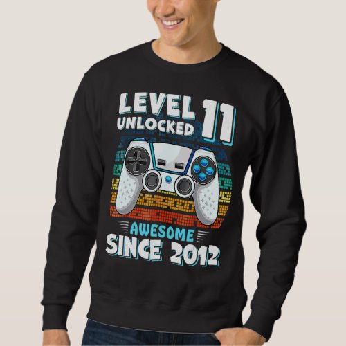 Eleven 11yr Son Boy  Gamer 11th 11 Years Old Birth Sweatshirt