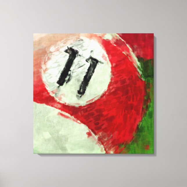 Eleven Ball Billiards Abstract Canvas Print (Front)