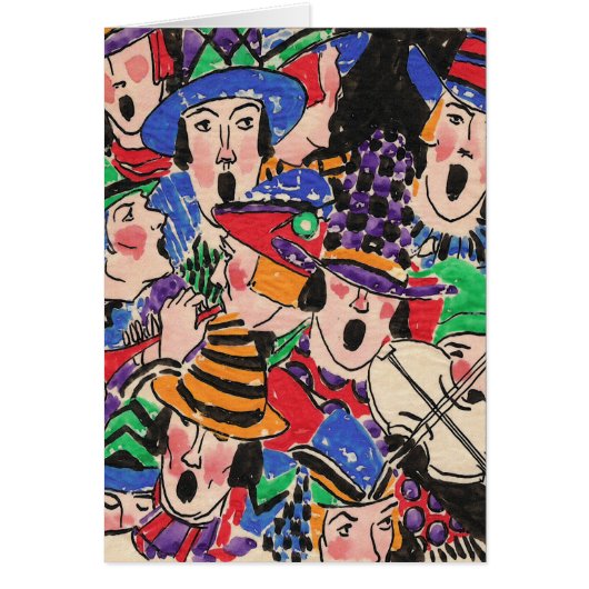 Eleven Heads a-Caroling Cards (Front)