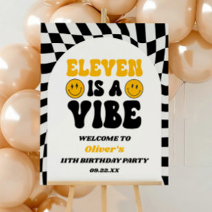 Eleven Is A Vibe 11th Birthday Party Welcome Sign