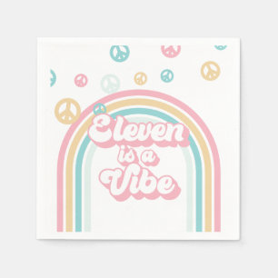 Eleven is a Vibe Retro Summer Rainbow Napkins