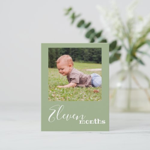 Eleven Month Photo First Birthday Banner Card