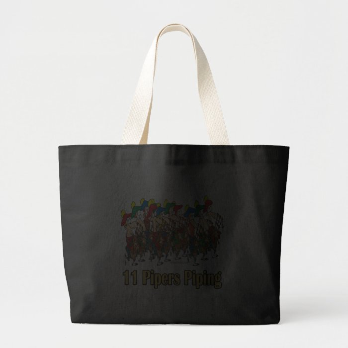 eleven pipers piping  11th day of christmas canvas bags